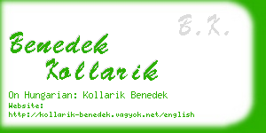 benedek kollarik business card